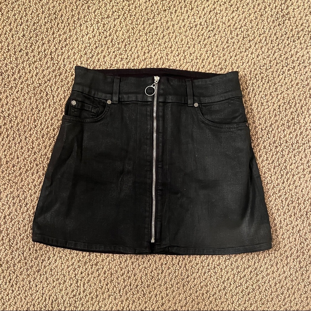7 For All Mankind Black Jean Skirt